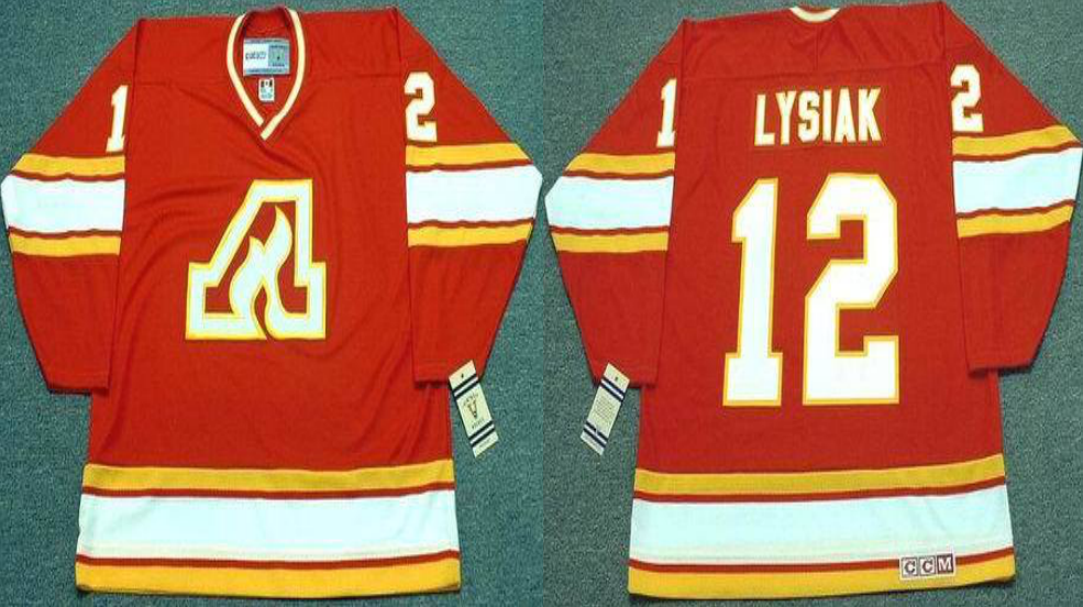 2019 Men Calgary Flames 12 Lysiak red CCM NHL jerseys
